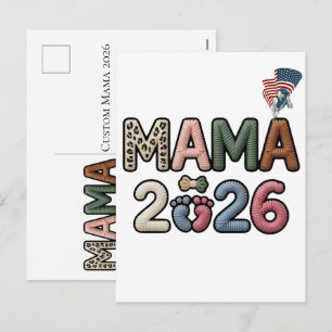 Benutzerdefinierte Mama 2026 Falsche Babyfüße Erin Feiertagspostkarte