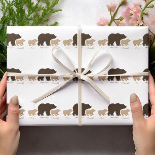Benutzerdefinierte Mama-Bärin mit 2 Kindernamen Mu Geschenkpapier