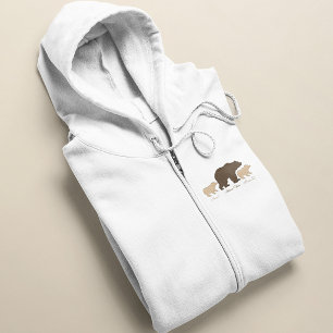 Benutzerdefinierte Mama-Bärin mit 2 Kindernamen Mu Hoodie