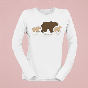 Benutzerdefinierte Mama-Bärin mit 2 Kindernamen Mu T-Shirt