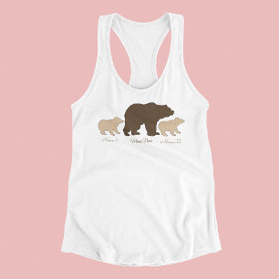 Benutzerdefinierte Mama-Bärin mit 2 Kindernamen Mu Tank Top