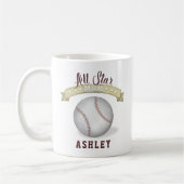 Benutzerdefinierte Mama Baseball All Star Personal Kaffeetasse (Links)