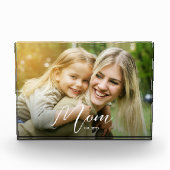 Benutzerdefinierte Mama Established Modern Script  Fotoblock (Vorderseite)