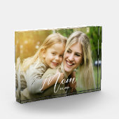 Benutzerdefinierte Mama Established Modern Script Fotoblock (Links)