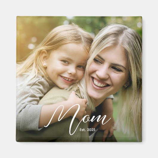 Benutzerdefinierte Mama Established Modern Script Magnet (Vorne)