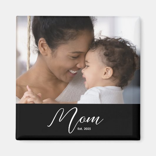 Benutzerdefinierte Mama Established Modern Script Magnet (Vorne)