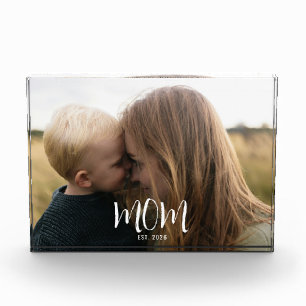 Benutzerdefinierte Mama Etablierte Moderne Schrift Fotoblock