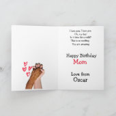 Benutzerdefinierte Mama für den besten Hund je Geb Dankeskarte (Innenseite)