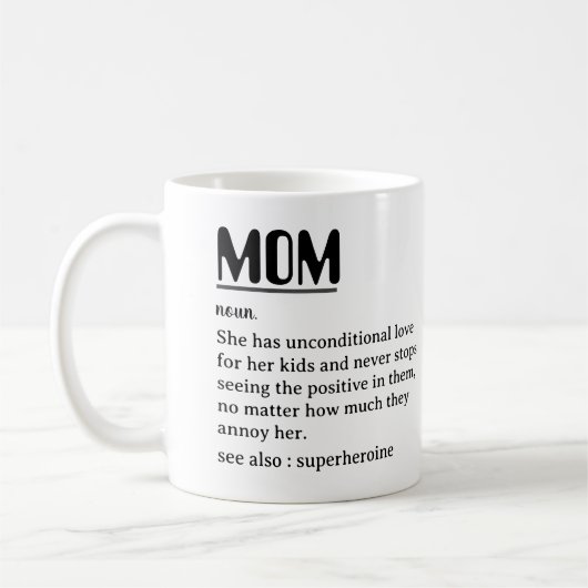 Benutzerdefinierte Mama für Muttertag Kaffeetasse (Links)