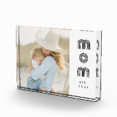 Benutzerdefinierte Mama hat modernes Retro-Script- Fotoblock (Rechts)