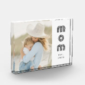Benutzerdefinierte Mama hat modernes Retro-Script- Fotoblock (Links)