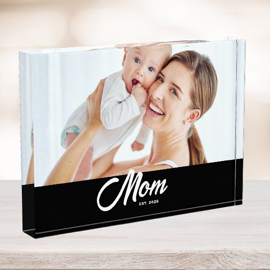 Benutzerdefinierte Mama hat modernes Skript erstel Fotoblock