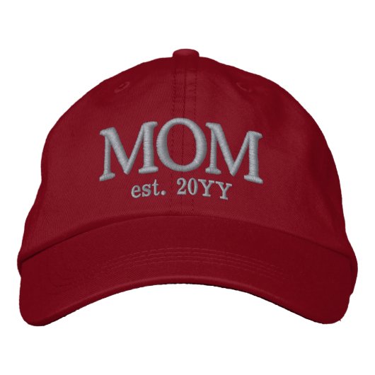 Benutzerdefinierte Mama - Junge Mutter Bestickte Baseballkappe (Vorderseite)