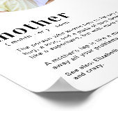 Benutzerdefinierte Mama, Mutter Definition Muttert Poster (Ecke)
