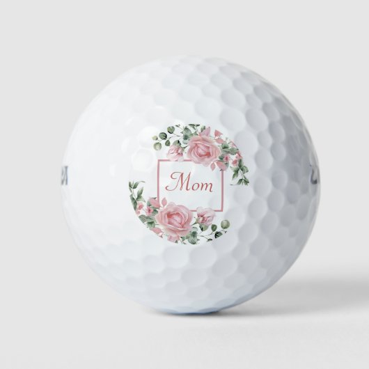 Benutzerdefinierte Mama Rosa Rosen Blumenmuster Golfball (Vorderseite)