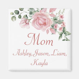 Benutzerdefinierte Mama Rosa Rosen Floral 4 bis 8  Magnet