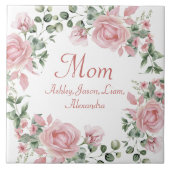 Benutzerdefinierte Mama Rosen Rosen Blumenmuster 4 Fliese (Vorderseite)