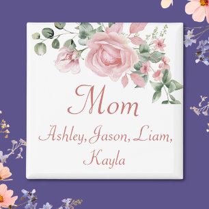 Benutzerdefinierte Mama Rosen Rosen Blumenmuster 4 Magnet