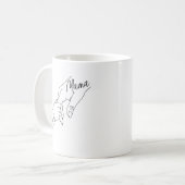 Benutzerdefinierte Mama und Kinder halten Händchen Kaffeetasse (Vorderseite Links)