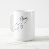 Benutzerdefinierte Mama und Kinder halten Händchen Kaffeetasse (Vorderseite Links)