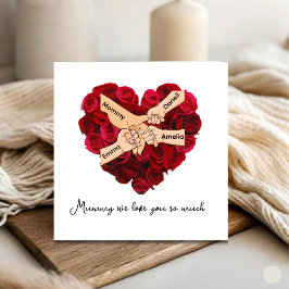 Benutzerdefinierte Mama von Kinder Liebe Herz Mutt Karte