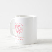 Benutzerdefinierte Mama von zwei Herzen Kaffeetasse (Vorderseite Links)