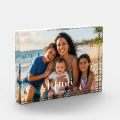 Benutzerdefinierte Mami Established Modern Schrift Fotoblock (Links)