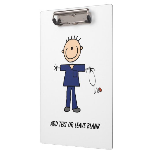 Benutzerdefinierte männliche Strichmännchen-Kinder Klemmbrett (Links)