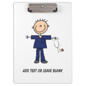 Benutzerdefinierte männliche Strichmännchen-Kinder Klemmbrett (Vorderseite)