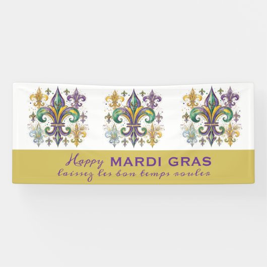 Benutzerdefinierte Mardi-Gras-Farben Banner (Horizontal)