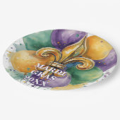 Benutzerdefinierte Mardi Gras Farben Pappteller (Schrägansicht)