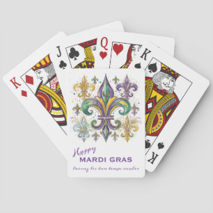 Benutzerdefinierte Mardi Gras Farben Spielkarten