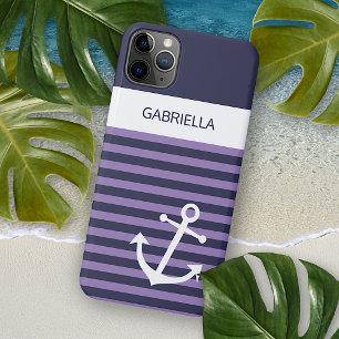 Benutzerdefinierte Marine Dunkelblau Weiß Violett  Case-Mate iPhone Hülle