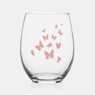 Benutzerdefinierte Marke Cute Pink Fliegende Schme Weinglas Ohne Stiel