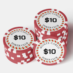Benutzerdefinierte Marken Monte Carlo Smooth 10 $ Pokerchips