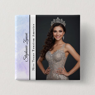 Benutzerdefinierte Marmor-Pageant-Schärpe-Foto-But Button
