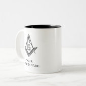 Benutzerdefinierte Masonic-Tasse | Freemason Gesch Zweifarbige Tasse (Vorderseite Links)