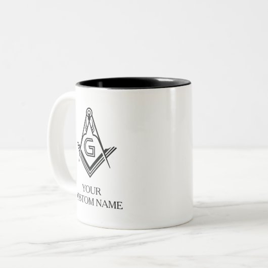 Benutzerdefinierte Masonic-Tasse | Freemason Gesch Zweifarbige Tasse (Vorderseite Links)