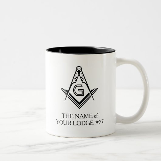 Benutzerdefinierte Masonic-Tasse | Freemason Gesch Zweifarbige Tasse (Rechts)