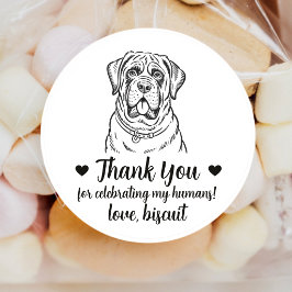 Benutzerdefinierte Mastiff-Hund-Hochzeitsgeschenk- Runder Aufkleber