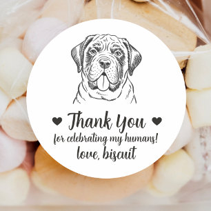 Benutzerdefinierte Mastiff-Hunde-Hochzeitsgeschenk Runder Aufkleber