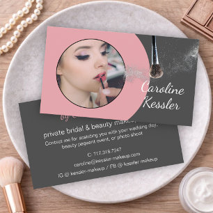 Benutzerdefinierte Mauve Taupe Rouge Pink Makeup-A Visitenkarte