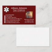 Benutzerdefinierte medizinische Warnkarte Notfallk Visitenkarte (Vorne/Hinten)