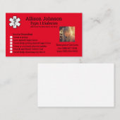 Benutzerdefinierte medizinische Warnkarte Schwarze Visitenkarte (Vorne/Hinten)