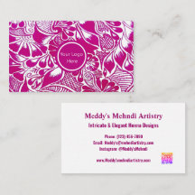 Benutzerdefinierte Mehndi Artist Business Card mit