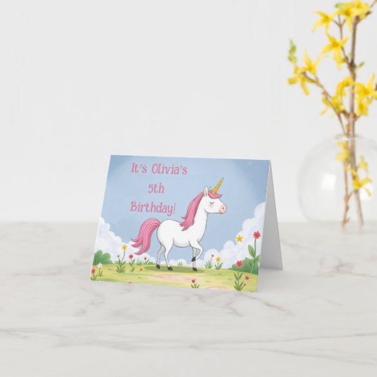 Benutzerdefinierte Meilensteine Einhornkarte Jahr/ Karte (Gelbe Blume)