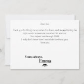 Benutzerdefinierte Meilensteine für die Kartenloka Feiertagskarte (Rückseite)