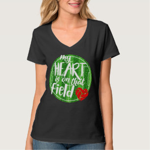 Benutzerdefinierte MEIN HERZ IST AUF DIESEM FELD F T-Shirt