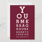 Benutzerdefinierte Meldung "Burgundy Red Sight Cha Einladung (Vorderseite)
