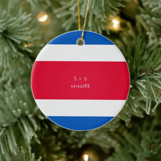 Benutzerdefinierte Meldung Costa Rica Flag Keramik Ornament (Baum)